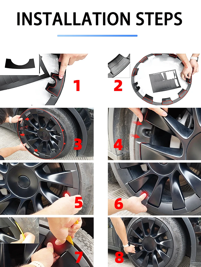 4PCS For Tesla Model Y 20 Inch Wheel Hub Protection Ring (2020-2024) 21