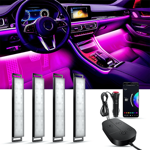 Car Interior Ambient Foot Well Light In Car APP Control Neon LED