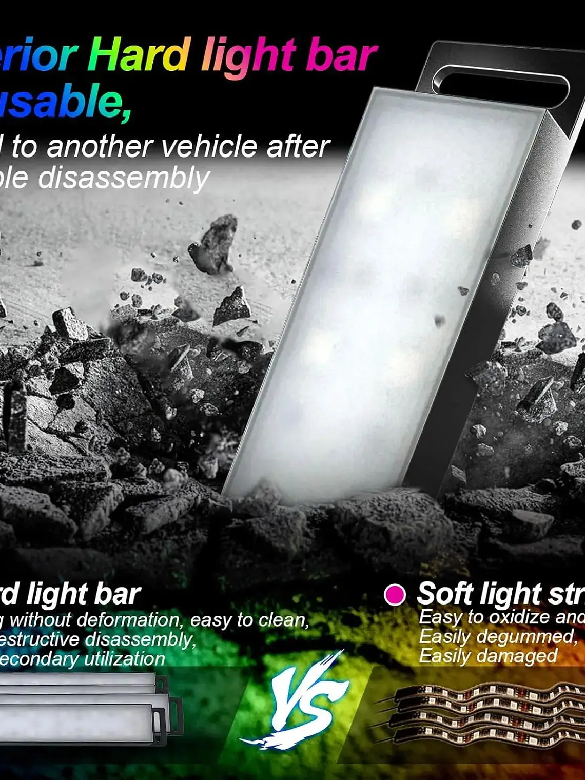 Car Interior Ambient Foot Well Light In Car APP Control Neon LED 2