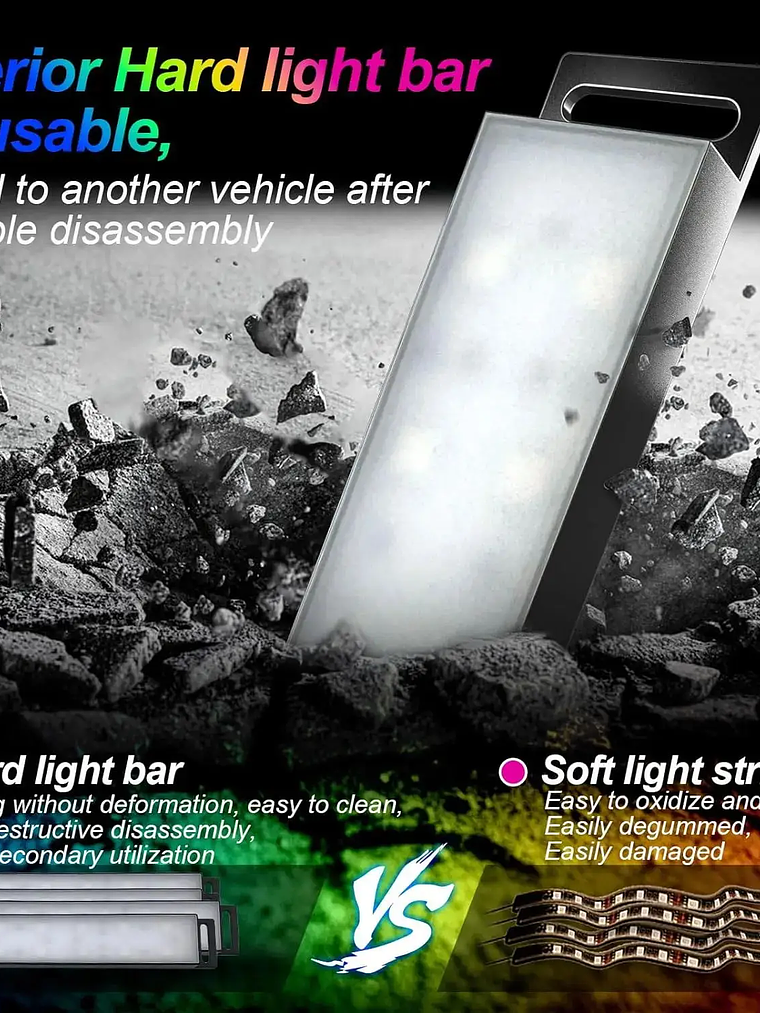 Car Interior Ambient Foot Well Light In Car APP Control Neon LED 2