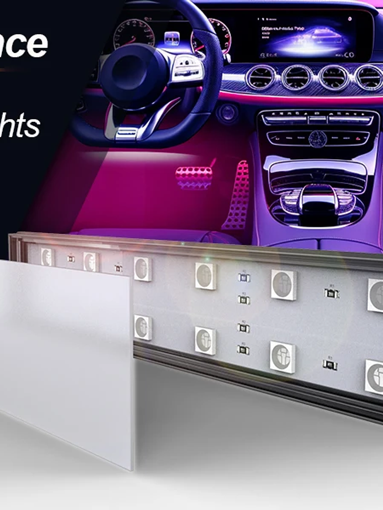 Car Interior Ambient Foot Well Light In Car APP Control Neon LED 16