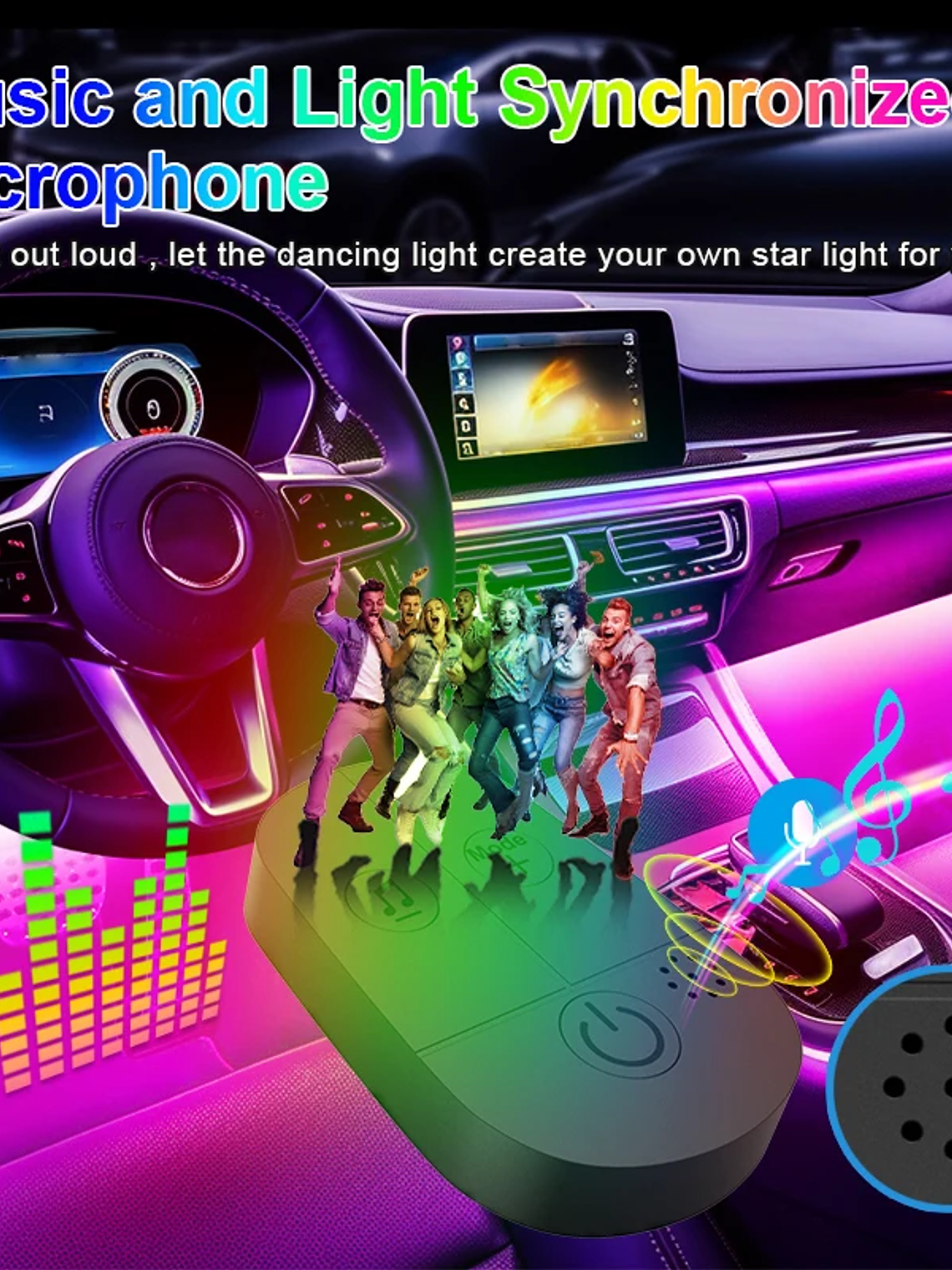 Car Interior Ambient Foot Well Light In Car APP Control Neon LED 20