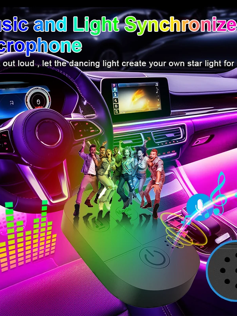 Car Interior Ambient Foot Well Light In Car APP Control Neon LED 20