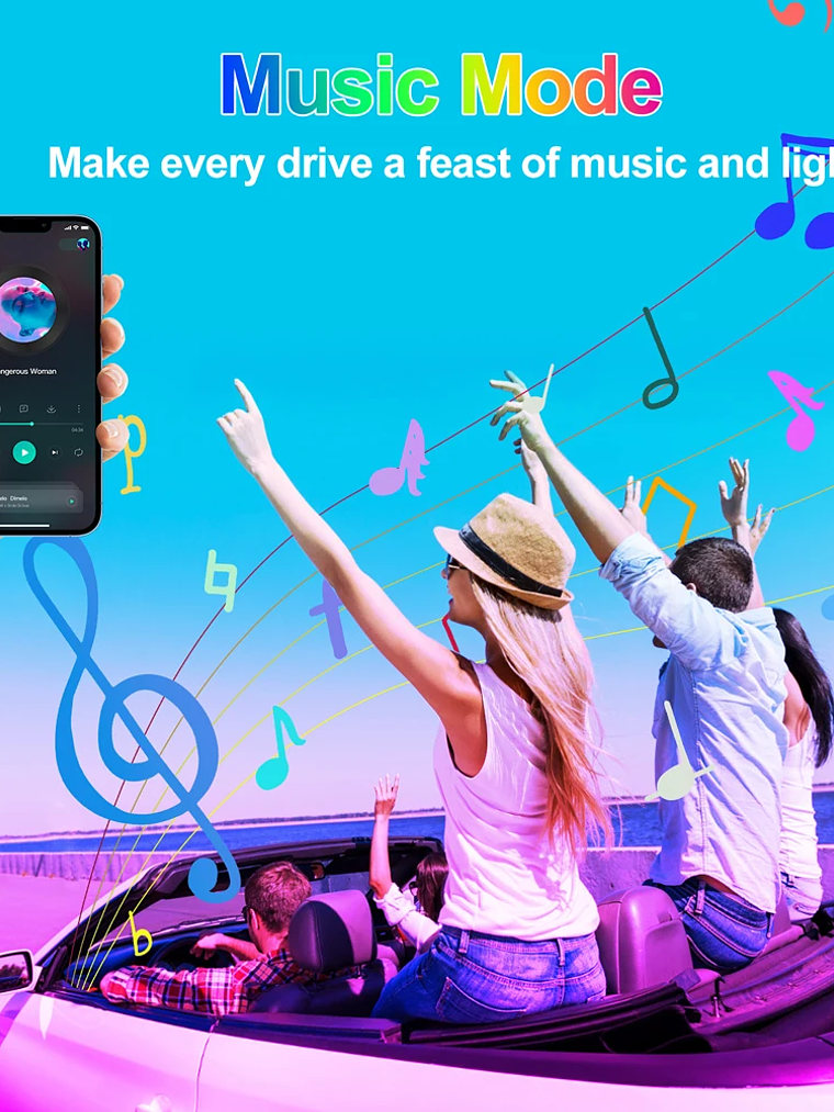 Car Interior Ambient Foot Well Light In Car APP Control Neon LED 29