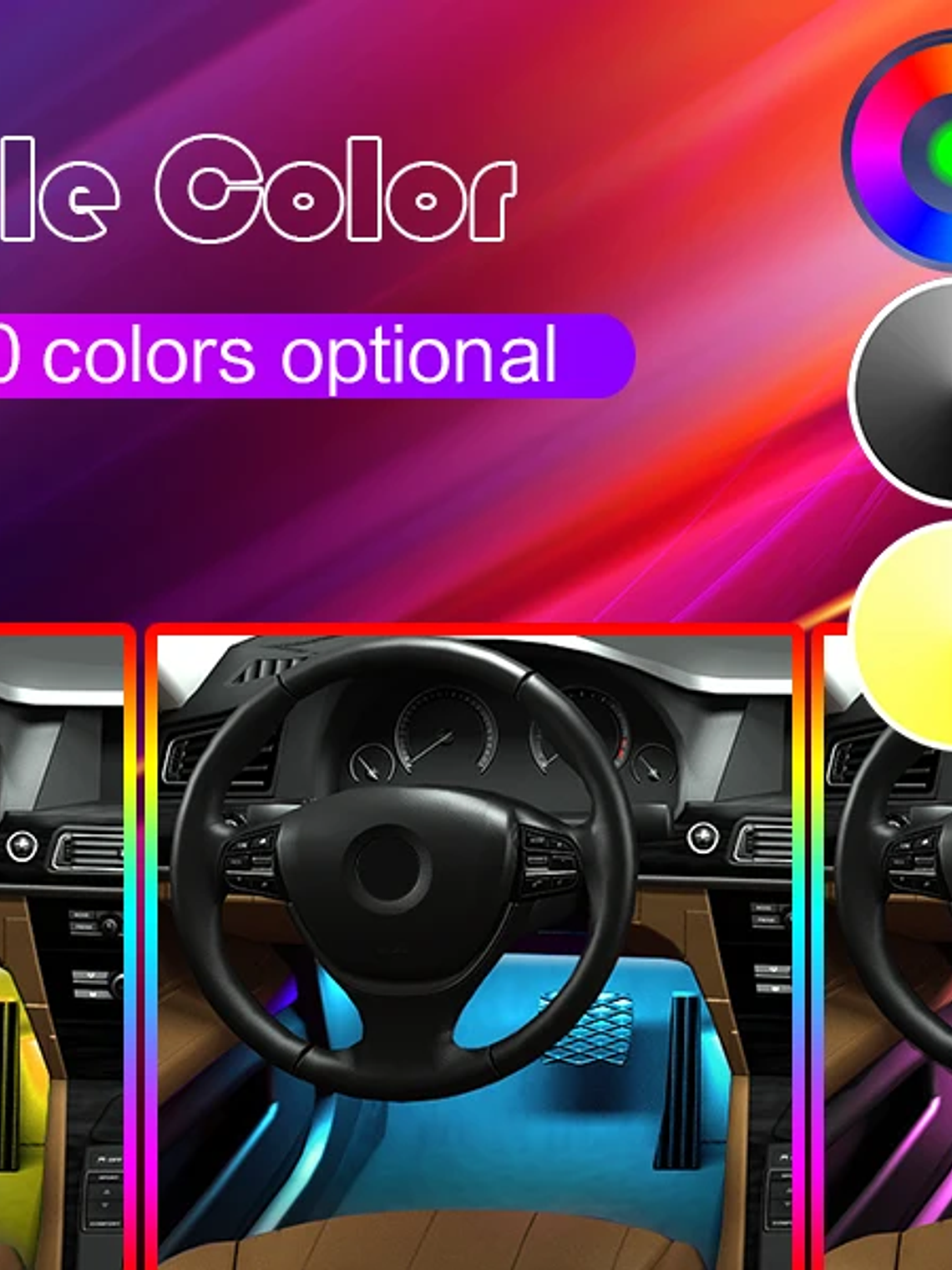 Car Interior Ambient Foot Well Light In Car APP Control Neon LED 32