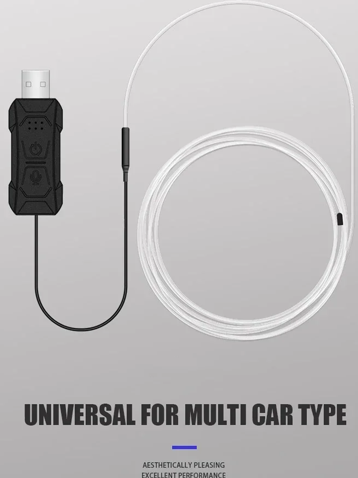 2/3/4/5M RGB Car Interior Ambient LED Light Strip Invisible USB Fiber Optic 11