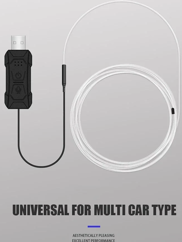 2/3/4/5M RGB Car Interior Ambient LED Light Strip Invisible USB Fiber Optic 11