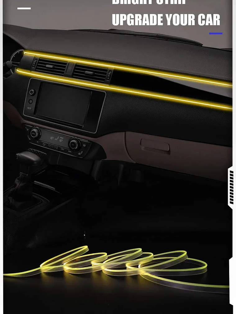 2/3/4/5M RGB Car Interior Ambient LED Light Strip Invisible USB Fiber Optic 13