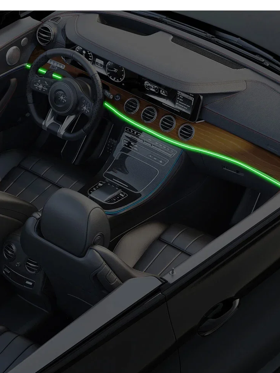 2/3/4/5M RGB Car Interior Ambient LED Light Strip Invisible USB Fiber Optic 20