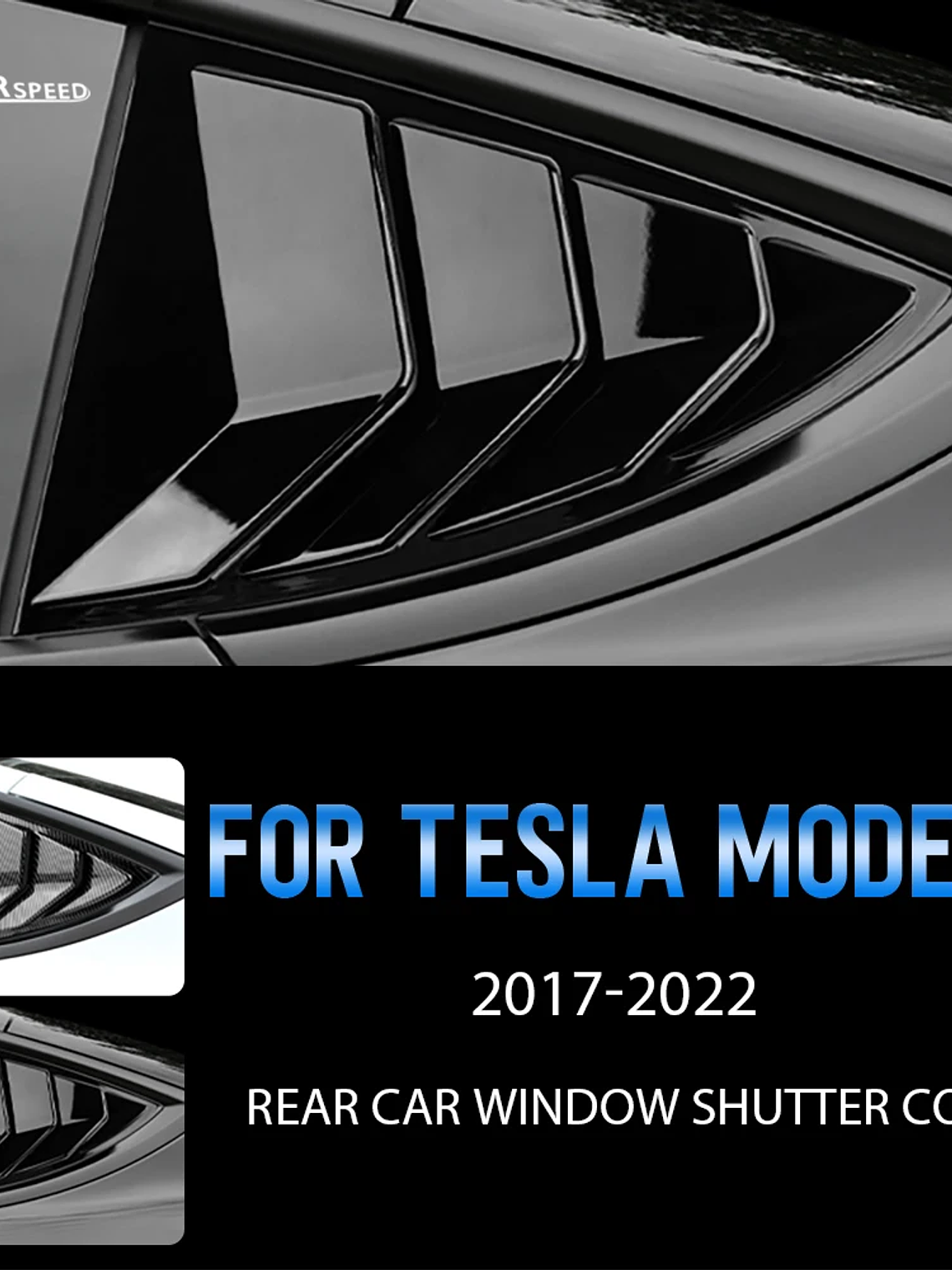 ABS Rear Car Window Shutter Cover For Tesla Model 3 2017-2023 Highland 2024 2