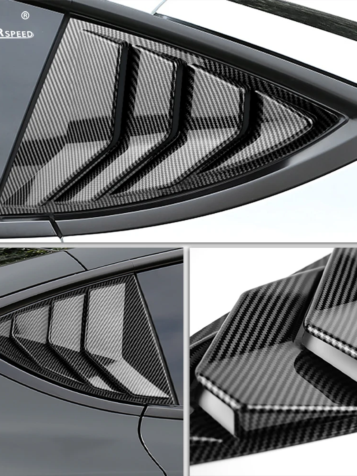 ABS Rear Car Window Shutter Cover For Tesla Model 3 2017-2023 Highland 2024 3