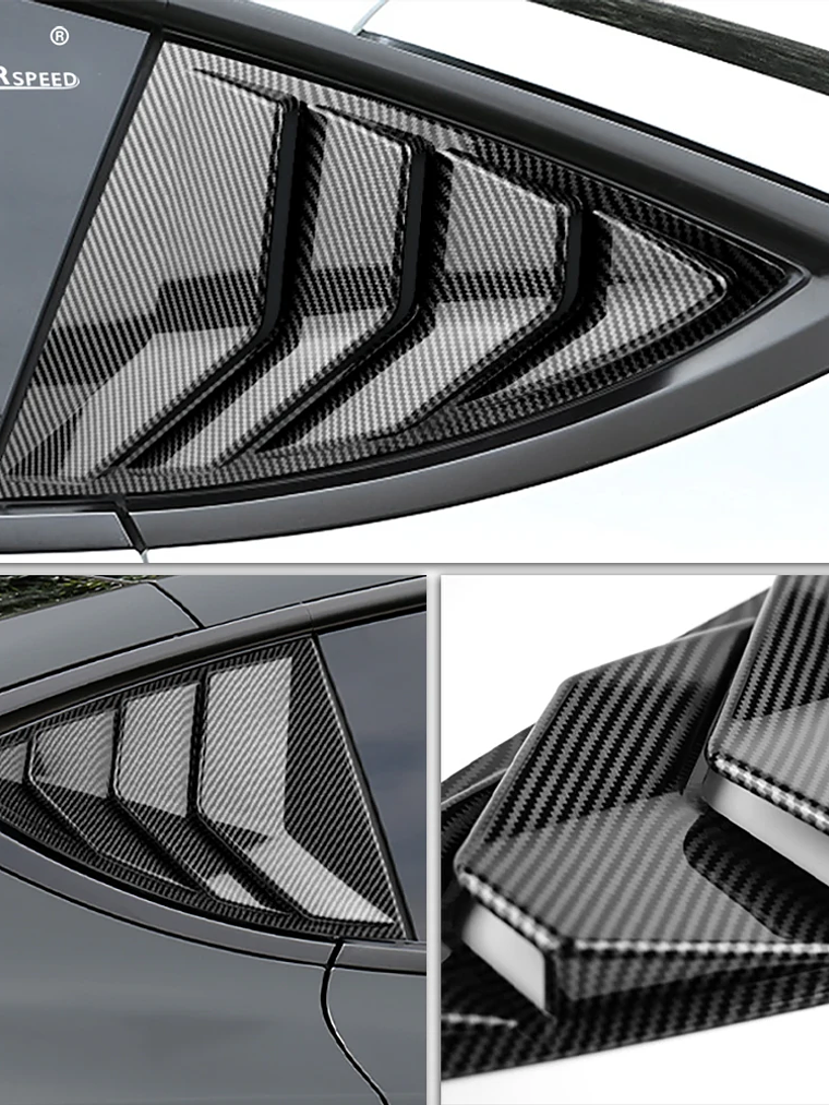 ABS Rear Car Window Shutter Cover For Tesla Model 3 2017-2023 Highland 2024 3