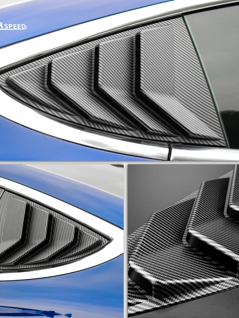 ABS Rear Car Window Shutter Cover For Tesla Model 3 2017-2023 Highland 2024 4