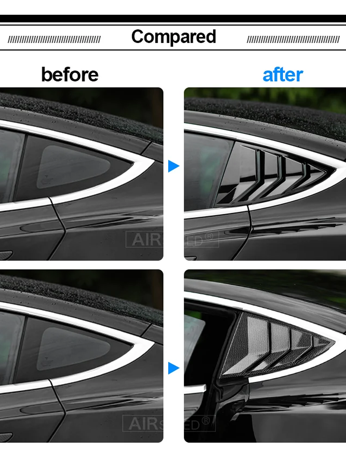 ABS Rear Car Window Shutter Cover For Tesla Model 3 2017-2023 Highland 2024 15