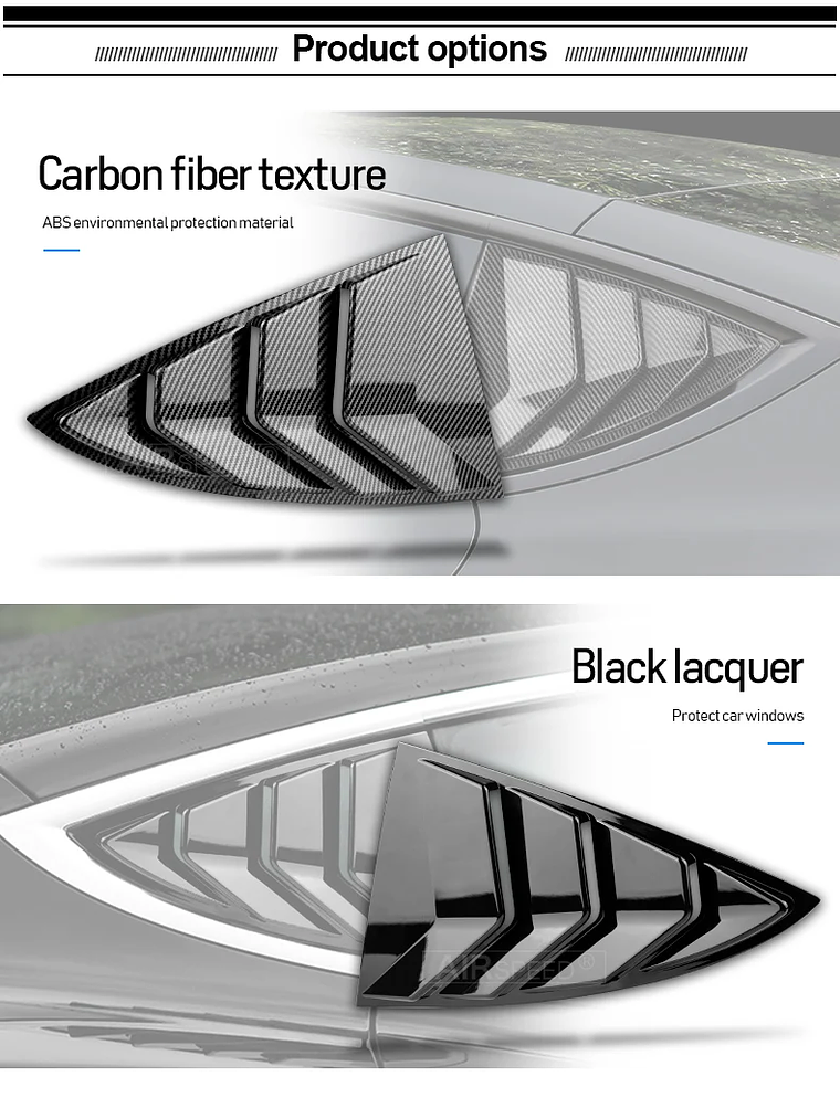 ABS Rear Car Window Shutter Cover For Tesla Model 3 2017-2023 Highland 2024 16