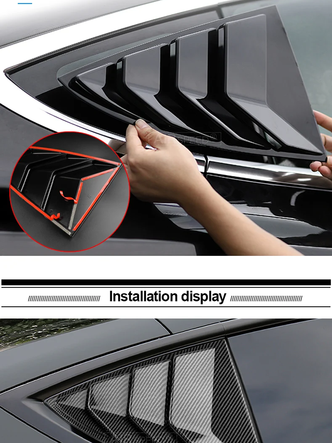 ABS Rear Car Window Shutter Cover For Tesla Model 3 2017-2023 Highland 2024 20