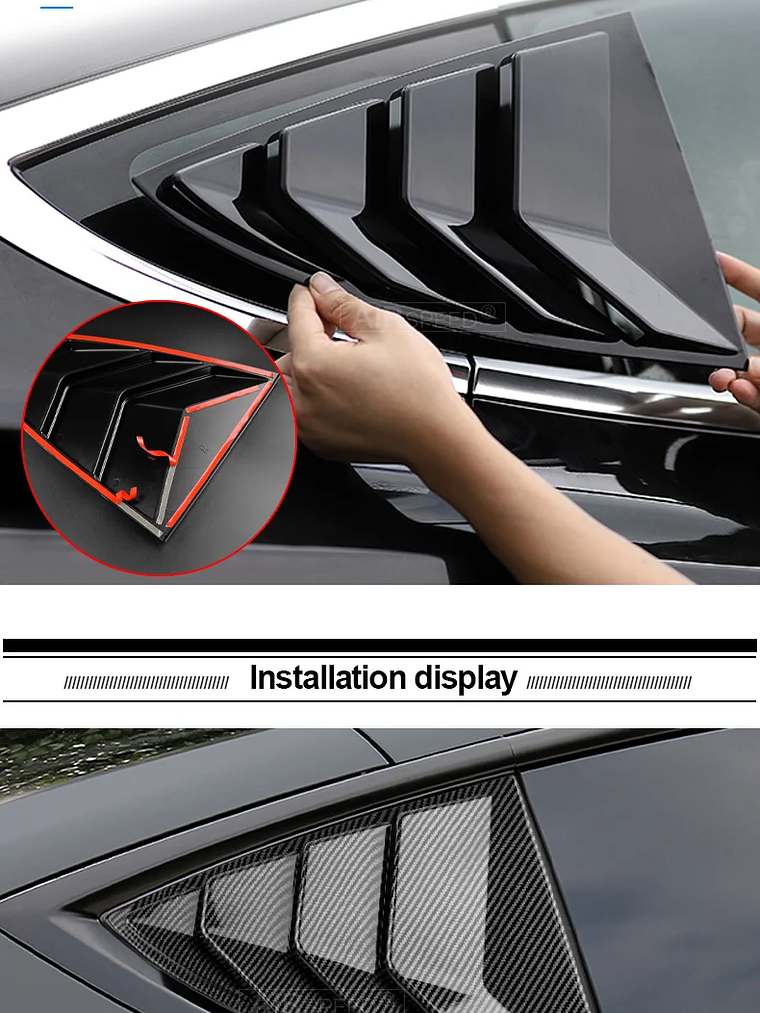 ABS Rear Car Window Shutter Cover For Tesla Model 3 2017-2023 Highland 2024 20
