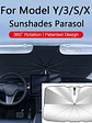 For Tesla Model Y/3/S/X Sunshades Parasol Car Front Sunshades - thumbnail 2