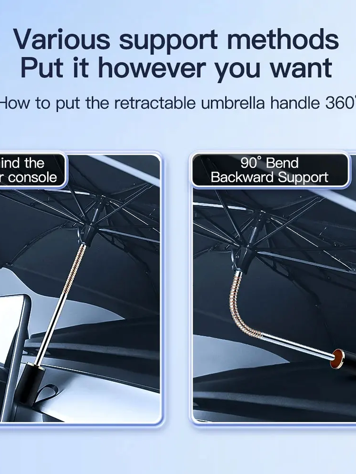 For Tesla Model Y/3/S/X Sunshades Parasol Car Front Sunshades 3