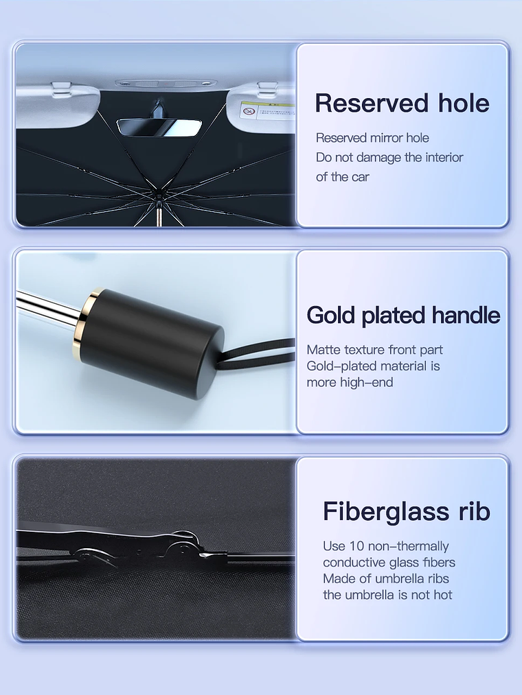 For Tesla Model Y/3/S/X Sunshades Parasol Car Front Sunshades 18