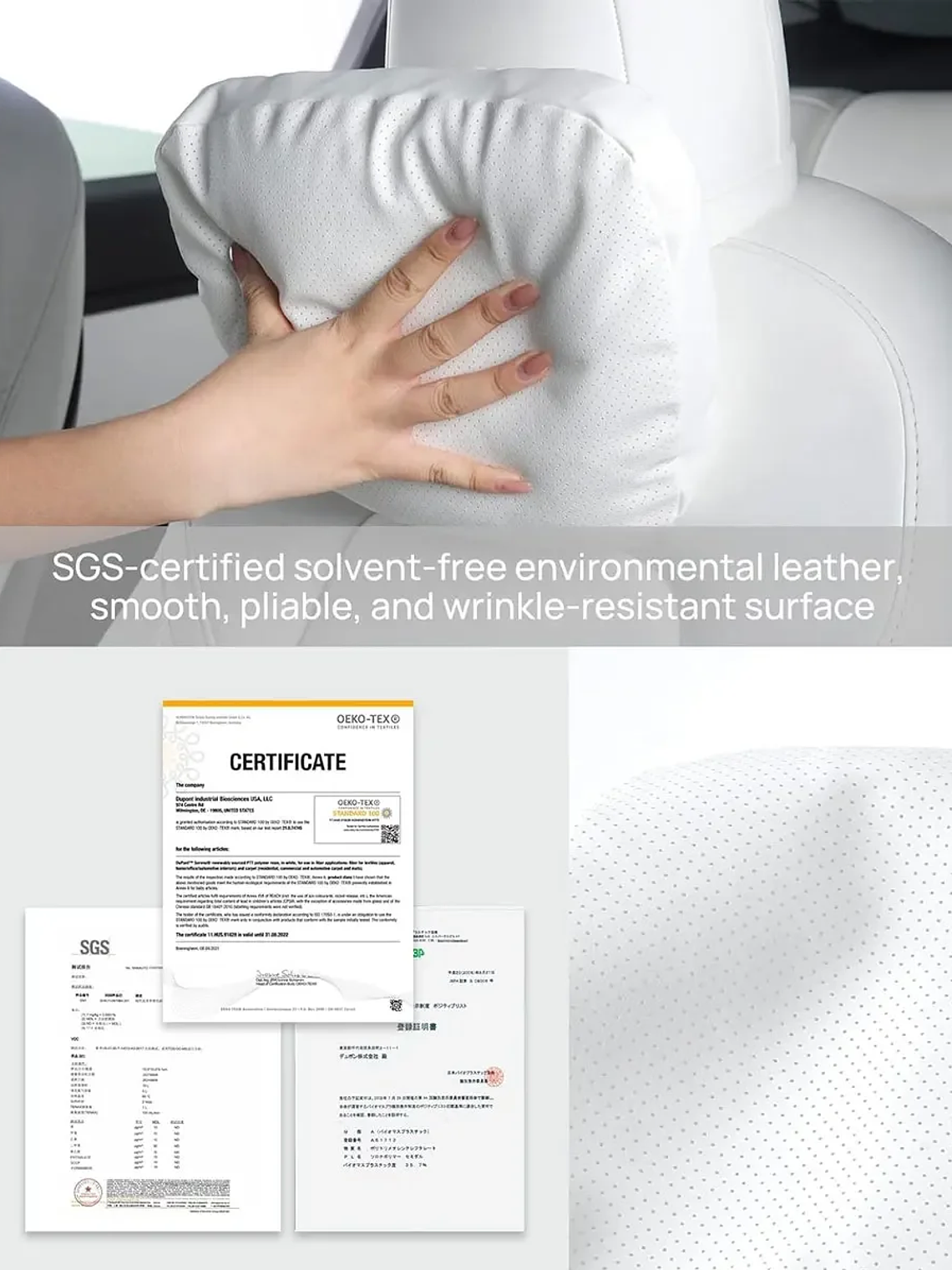 Suede Comfortable Headrest Neck Pillow For Tesla Highland Model 3/Y Model S Model X 10