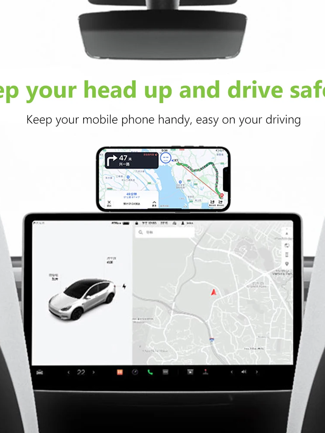 Magnetic Phone Holder For iPhone 15 14 Pro Magsafe Mount Support for Tesla model Y 3 23