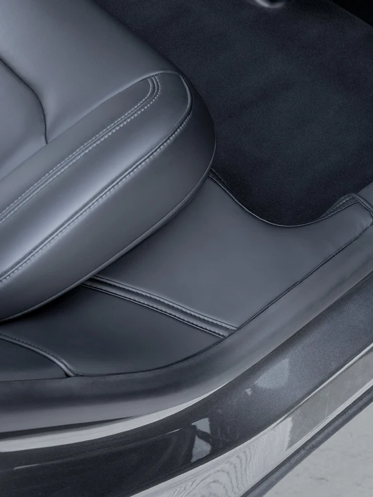 Tesla Model Y rear door sill anti kick pad, rear door suede protection pad 2