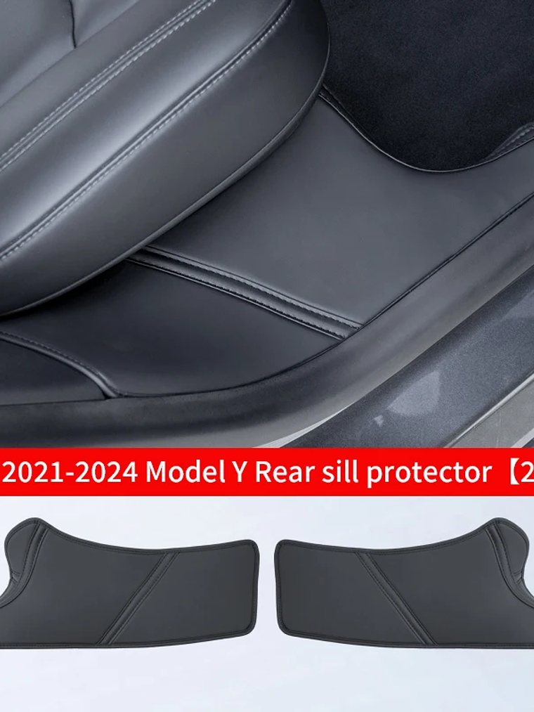 Tesla Model Y rear door sill anti kick pad, rear door suede protection pad 7