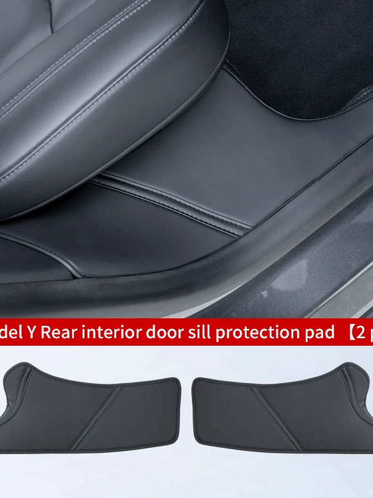 Tesla Model Y rear door sill anti kick pad, rear door suede protection pad 8