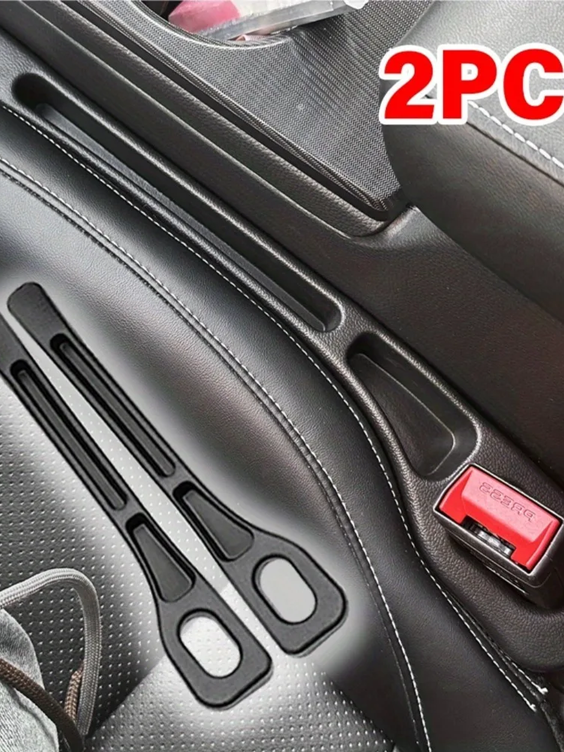 2Pcs Car Seat Gap Filler Seat Crevice Storage Box Bag Between Seats Console 2