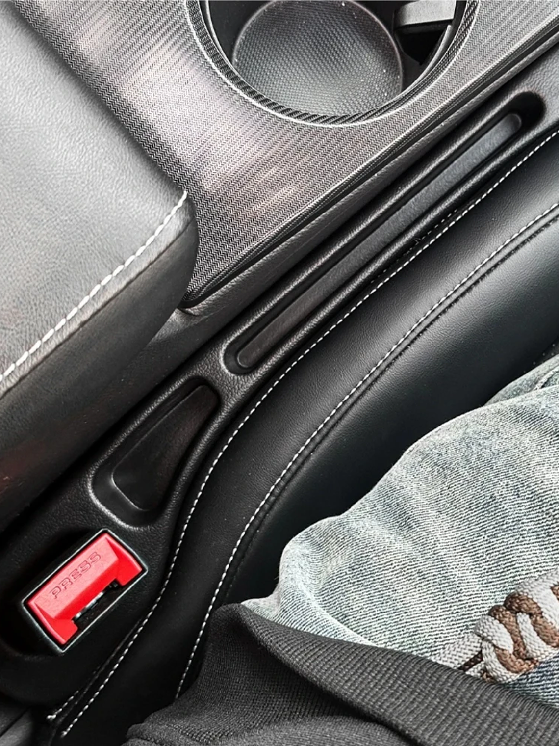 2Pcs Car Seat Gap Filler Seat Crevice Storage Box Bag Between Seats Console 5