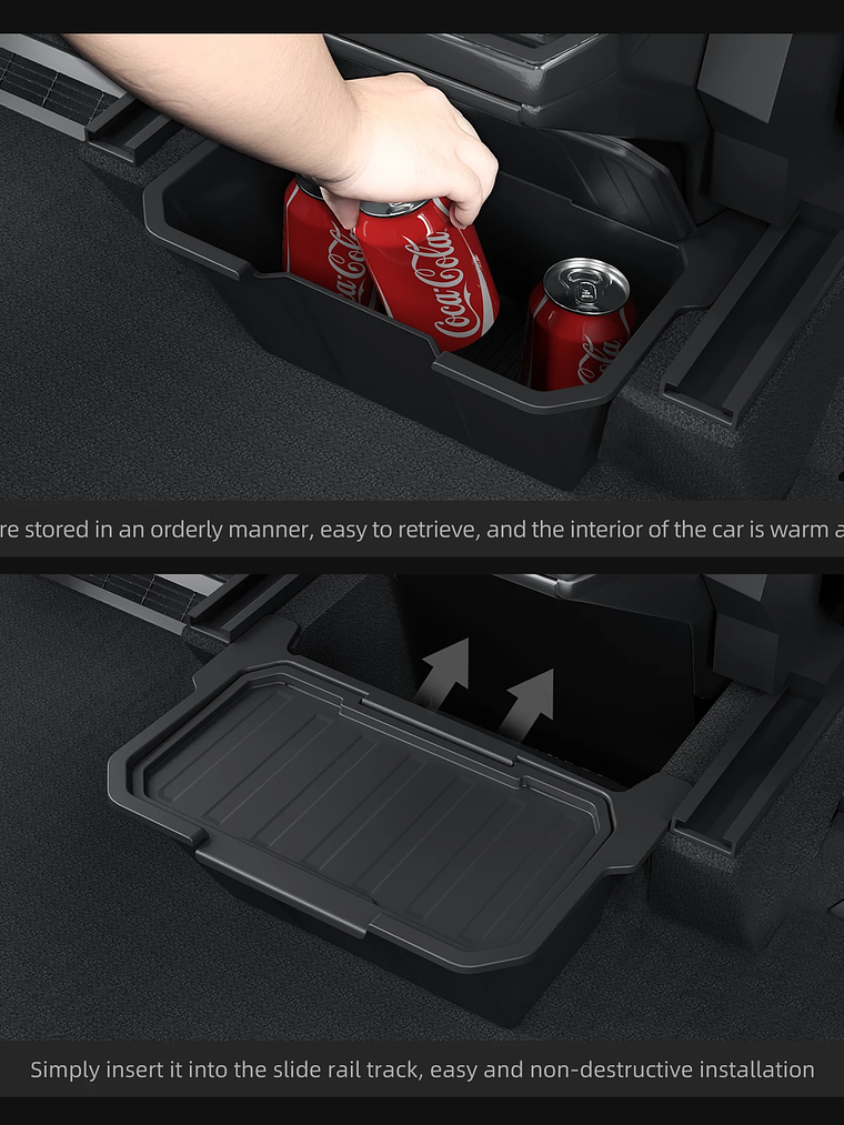 Tesla Cybertruck Rear Seat Storage Box Under Air Vent Storage Case 4