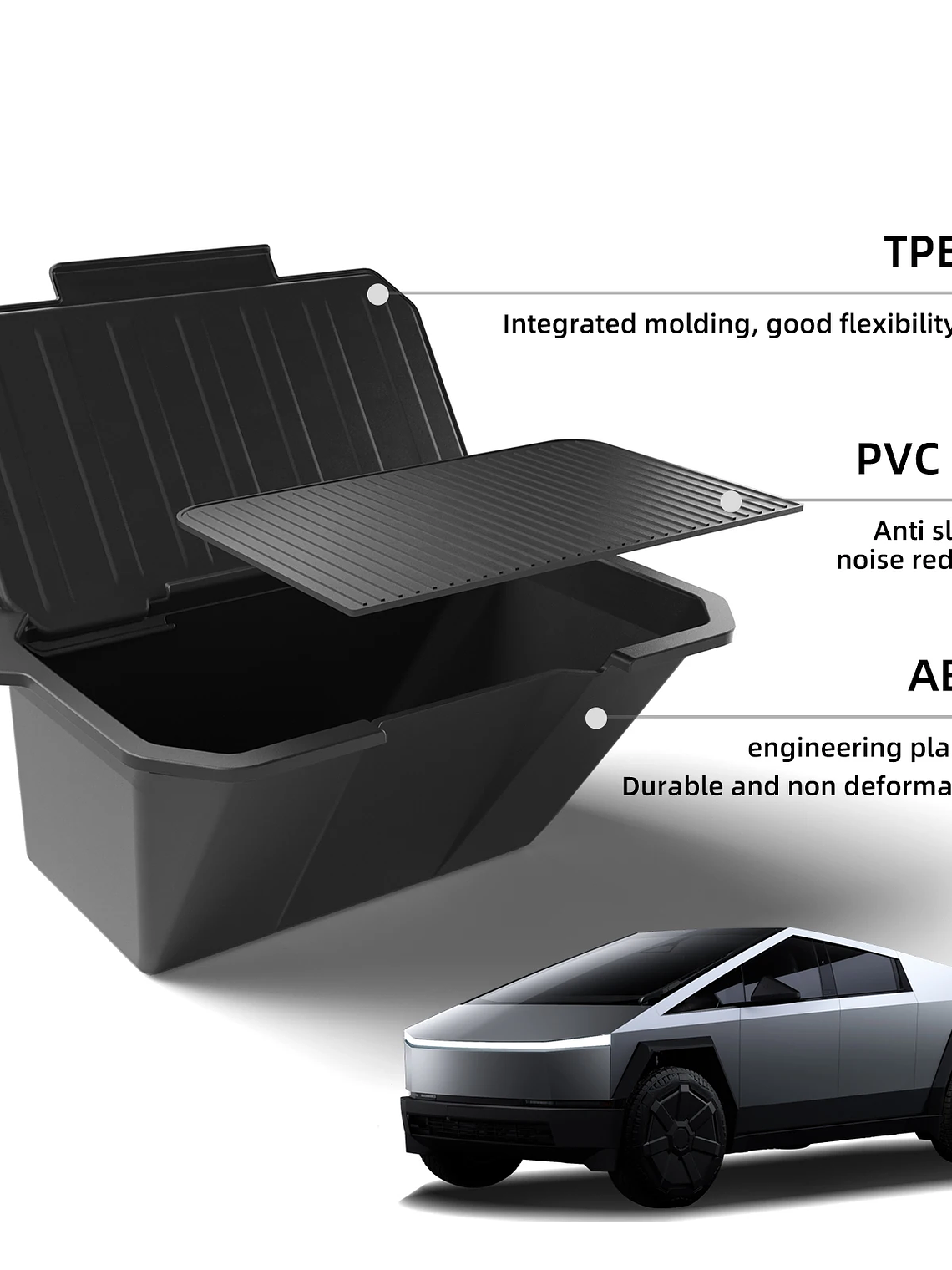 Tesla Cybertruck Rear Seat Storage Box Under Air Vent Storage Case 5