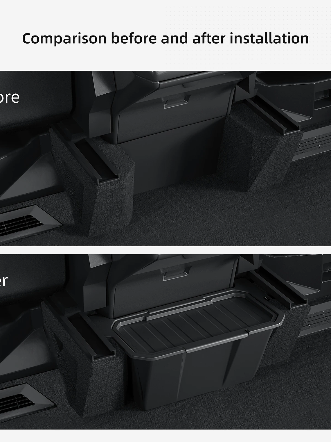 Tesla Cybertruck Rear Seat Storage Box Under Air Vent Storage Case 8