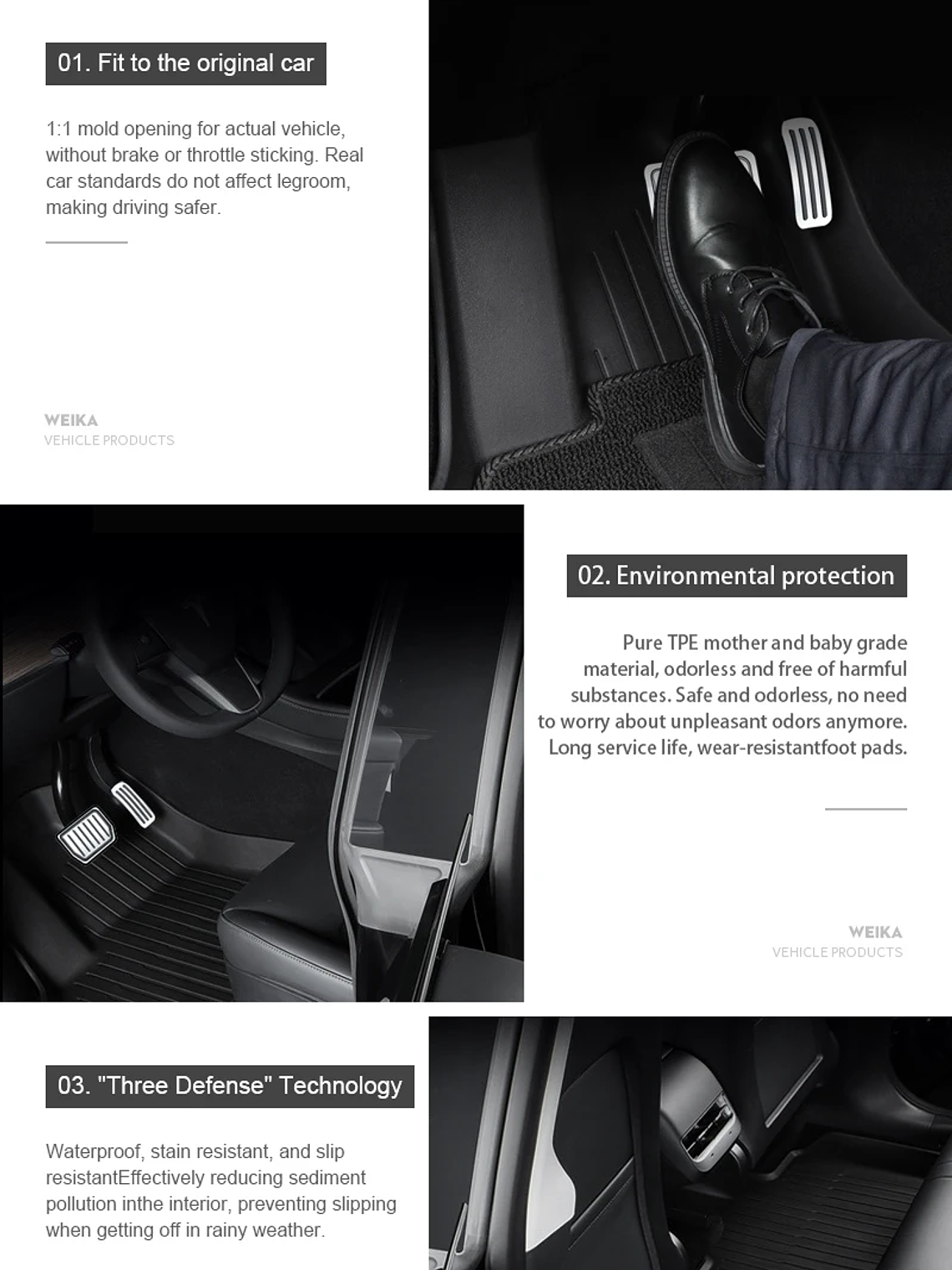 Tesla Floor Mats Model Y Model 3 2024 Left Rudder Luggage Mat 12