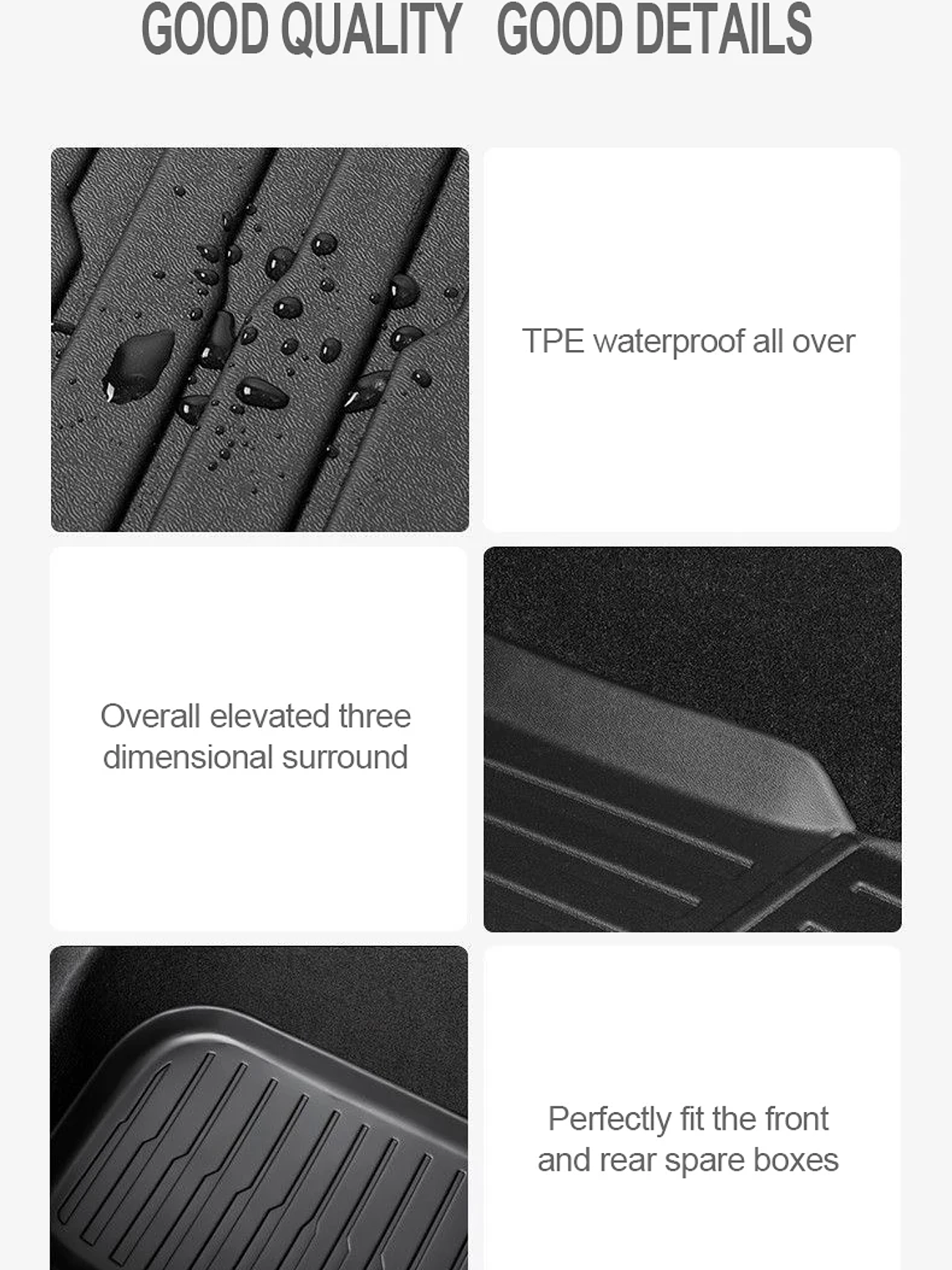 Tesla Floor Mats Model Y Model 3 2024 Left Rudder Luggage Mat 16