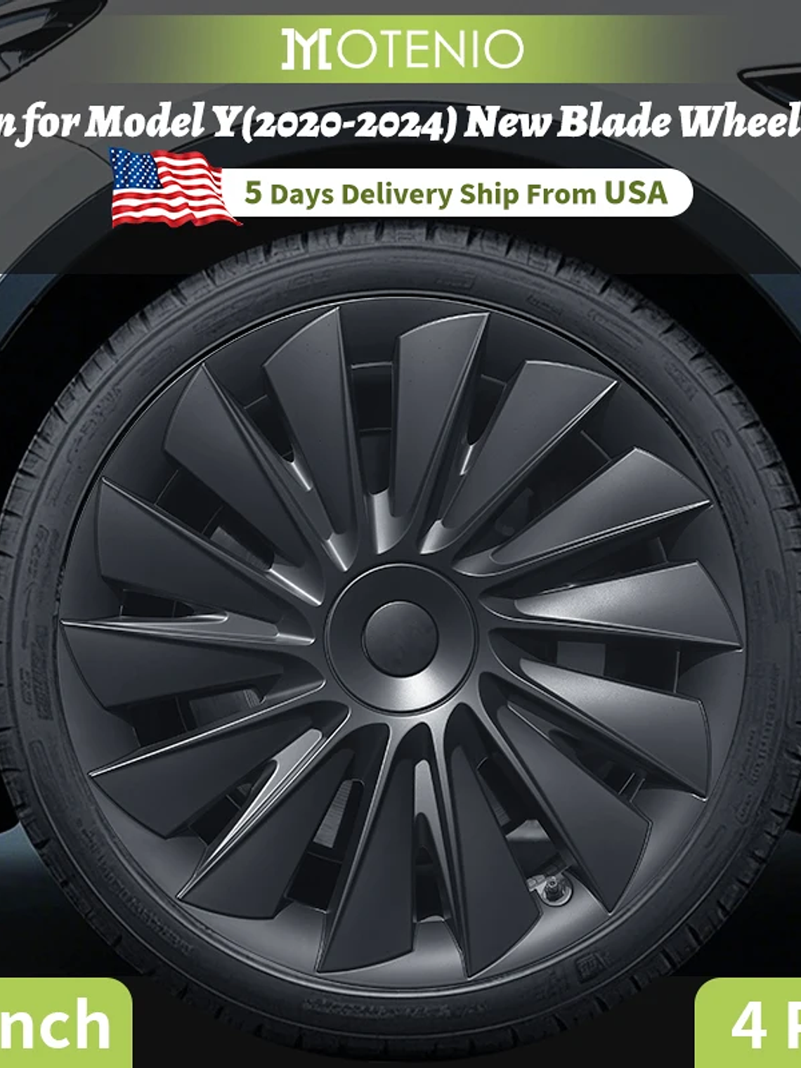 TESLA Model Y 2020-2024 Vehicle Full Coverage New Blade Wheel Covers 2