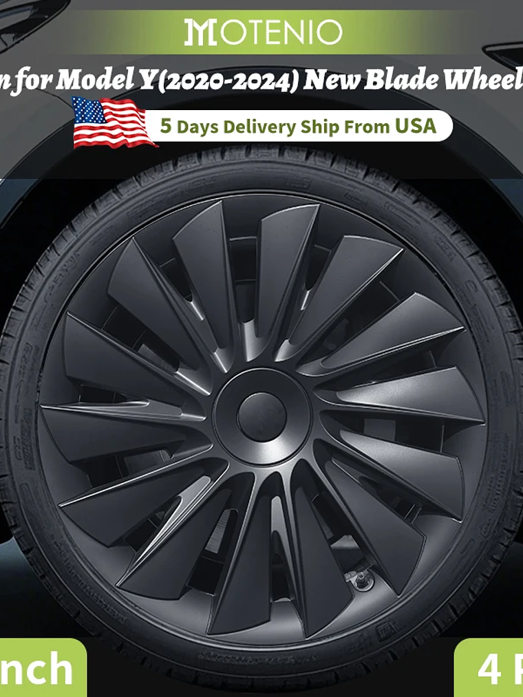 TESLA Model Y 2020-2024 Vehicle Full Coverage New Blade Wheel Covers 2