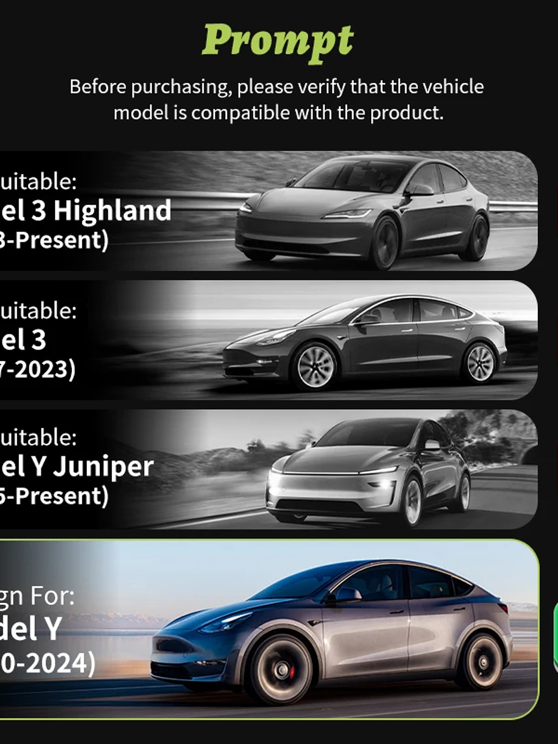 TESLA Model Y 2020-2024 Vehicle Full Coverage New Blade Wheel Covers 3