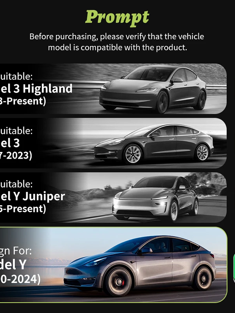 TESLA Model Y 2020-2024 Vehicle Full Coverage New Blade Wheel Covers 3