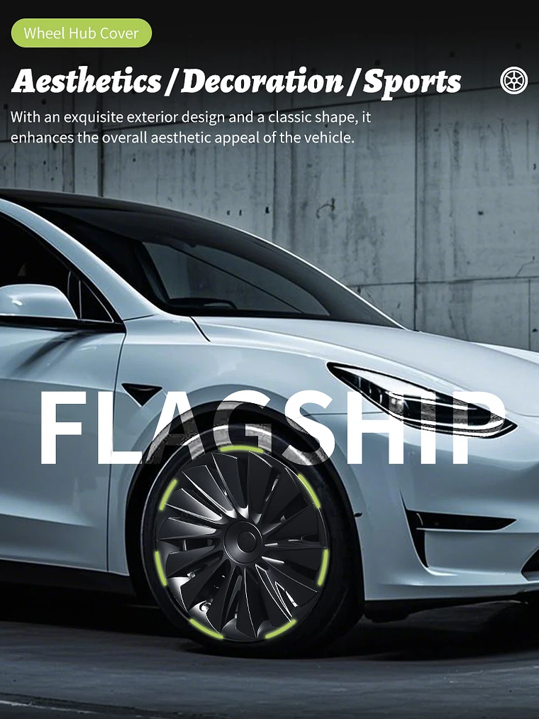 TESLA Model Y 2020-2024 Vehicle Full Coverage New Blade Wheel Covers 10