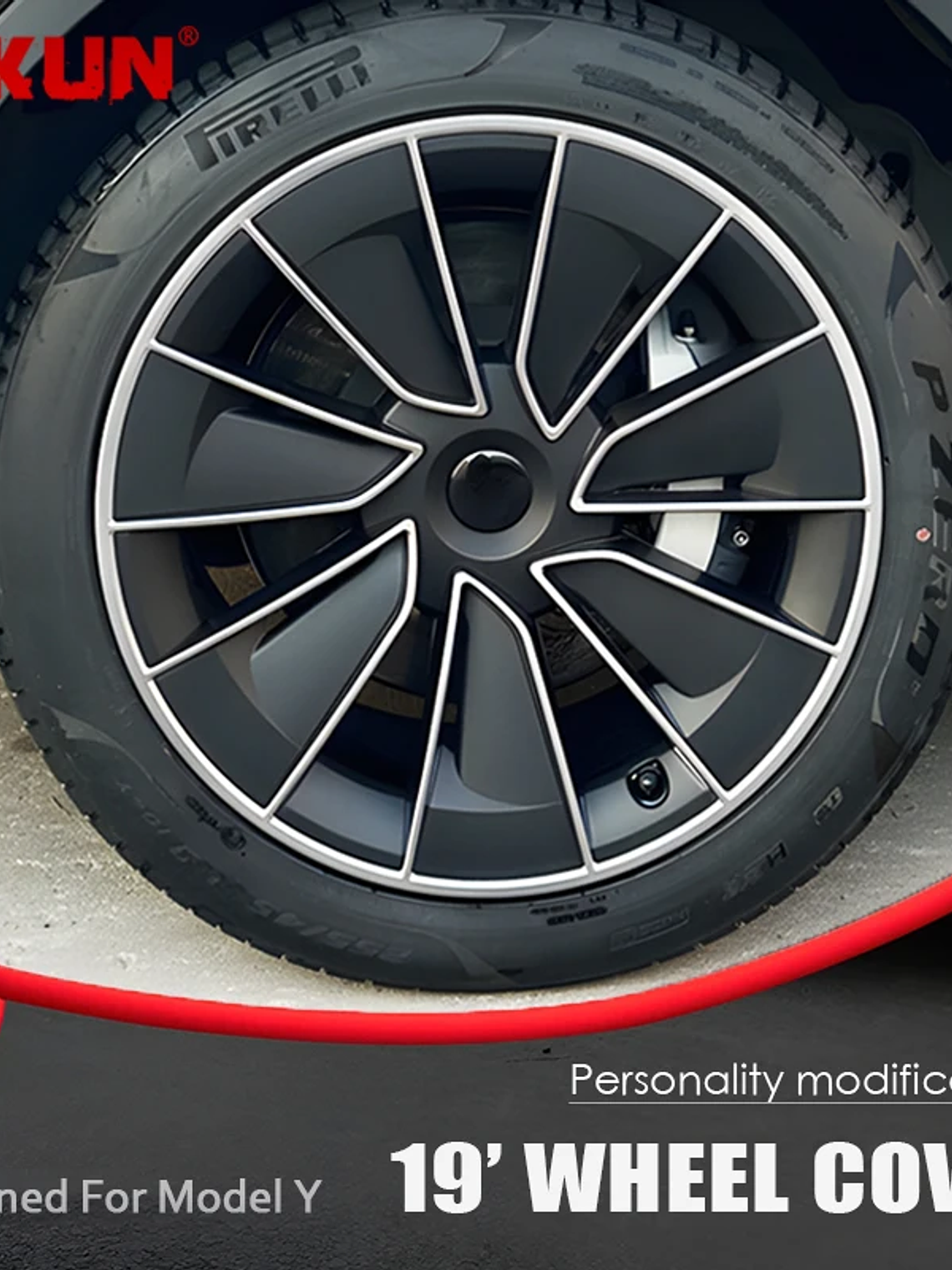 4PCS Hub Cap for Tesla Model Y 19 Inch Wheel Covers 3