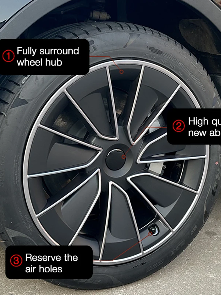 4PCS Hub Cap for Tesla Model Y 19 Inch Wheel Covers 5