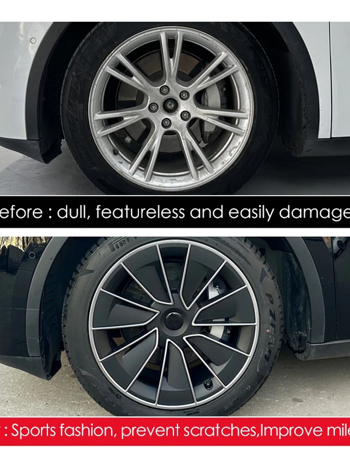 4PCS Hub Cap for Tesla Model Y 19 Inch Wheel Covers 6