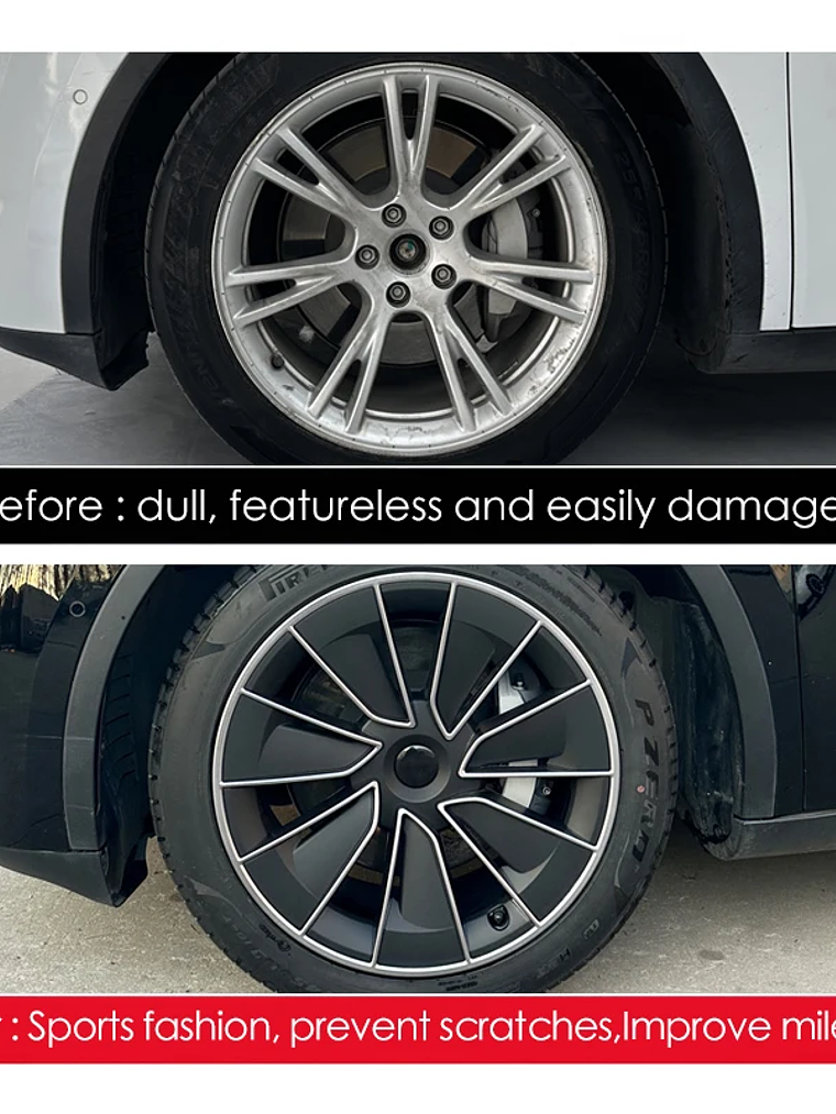 4PCS Hub Cap for Tesla Model Y 19 Inch Wheel Covers 6