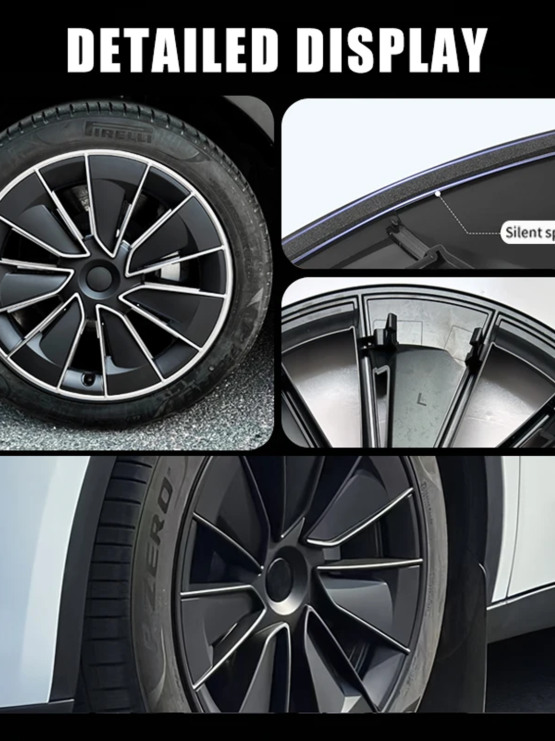 4PCS Hub Cap for Tesla Model Y 19 Inch Wheel Covers 7