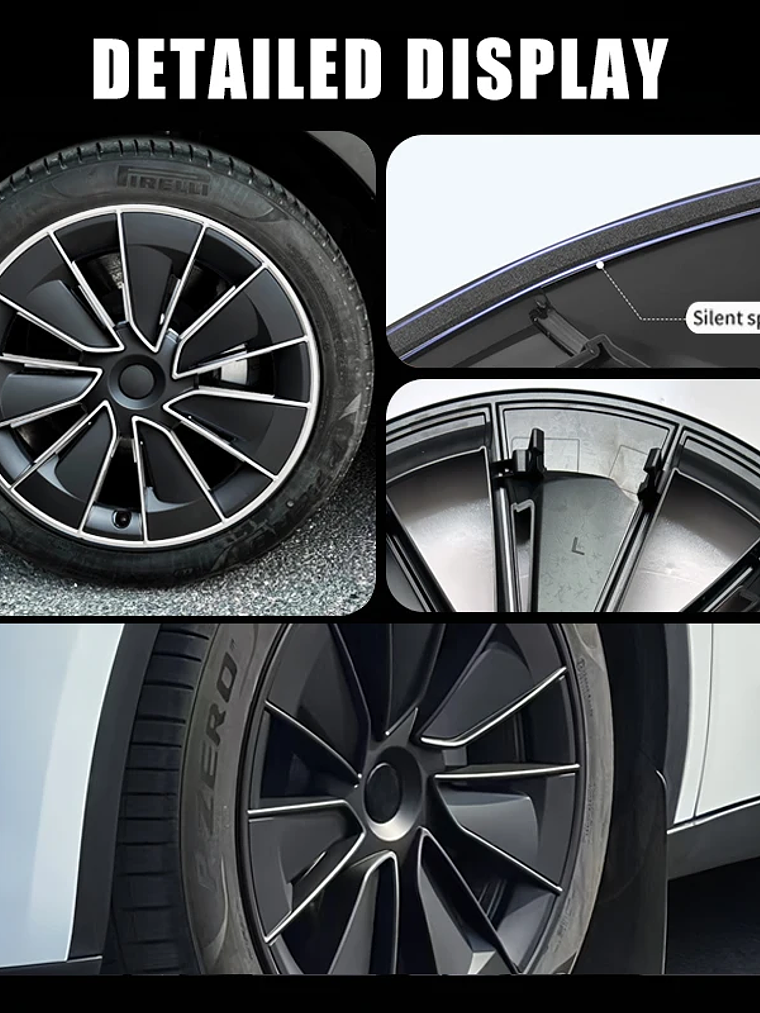 4PCS Hub Cap for Tesla Model Y 19 Inch Wheel Covers 7
