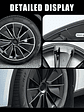 4PCS Hub Cap for Tesla Model Y 19 Inch Wheel Covers - thumbnail 7
