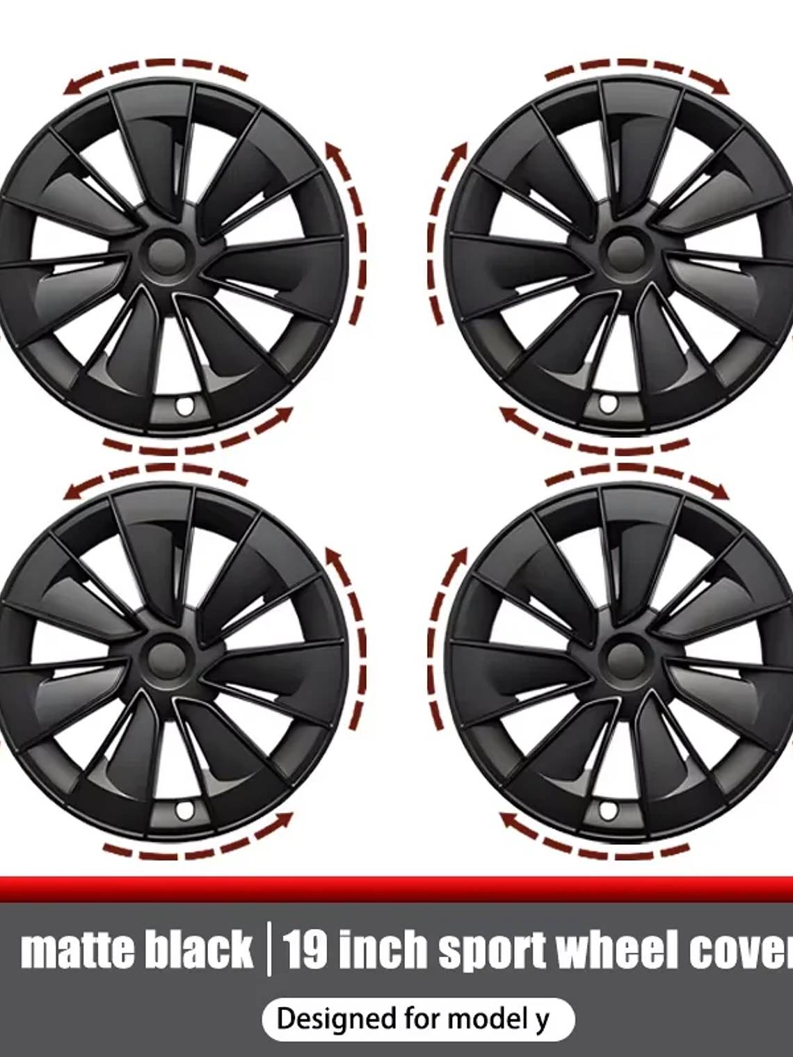 4PCS Hub Cap for Tesla Model Y 19 Inch Wheel Covers 8