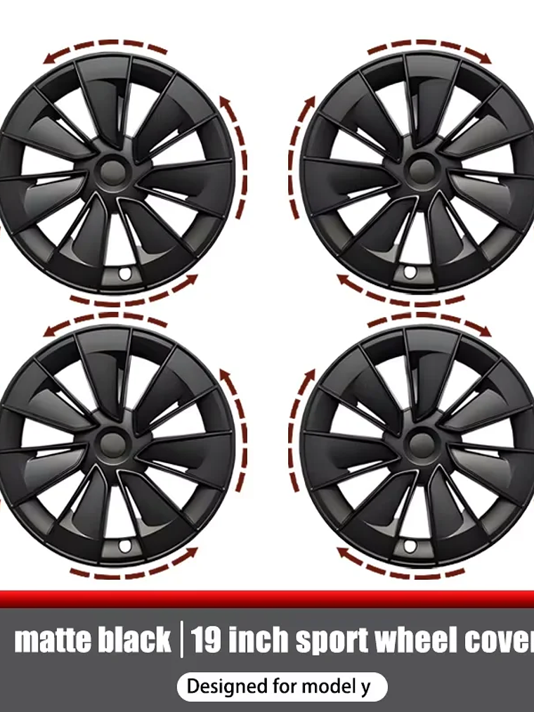 4PCS Hub Cap for Tesla Model Y 19 Inch Wheel Covers 8